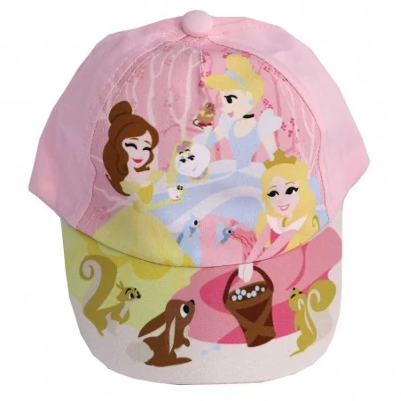 Disney Princess Βρεφικό Καπέλο Τζόκεϋ 100% Βαμβακερό - Ροζ με τις Αγαπημένες Πριγκίπισσες (PR-A-23 Pink) - Σκούφοι/ Καπέλα