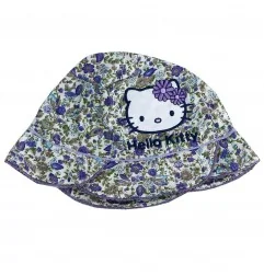 Hello Kitty Βρεφικό Καλοκαιρινό Καπέλο Bucket με Floral Σχέδιο - 100% Βαμβακερό (ME4127 Violet) - Σκούφοι/ Καπέλα