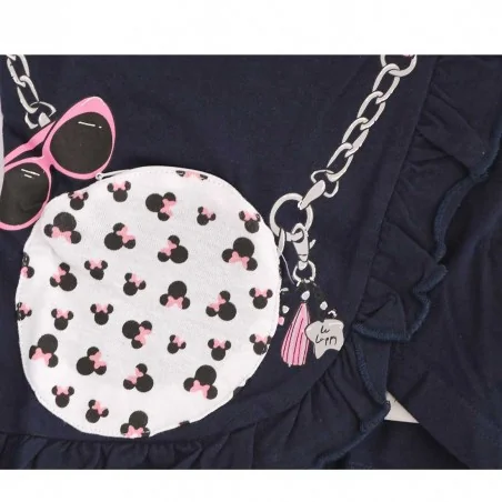 Disney Minnie Mouse Κοντομάνικο Μπλουζάκι για κορίτσια (DIS MF 52 02 8375 NAVY)
