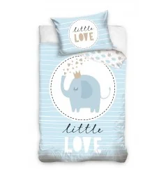 Baby Βρεφικό Σετ Κούνιας Little Love Blue (100x135εκ. + 40χ60εκ) BABY203030 sim - Βρεφικά Σεντόνια/Παπλωματοθήκες