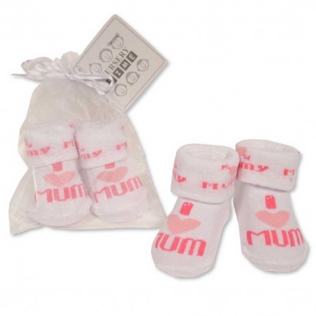 Nursery Time Βρεφικά Καλτσάκια νεογέννητου I Love Mum (BW612210) - Βρεφικές Κάλτσες κορίτσι