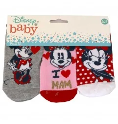 Disney Baby Minnie Mouse: Σετ 3 Ζεύγη Βρεφικές Κάλτσες για Κορίτσια – Πολύχρωμο Σχέδιο (TH0604A) - Βρεφικές Κάλτσες κορίτσι