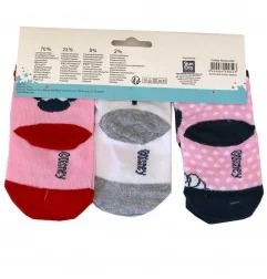 Disney Baby Minnie Mouse Βρεφικές Κάλτσες Σετ 3 Ζευγαριών - Ροζ/Λευκό (TH0604)