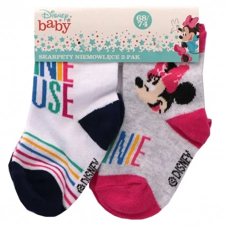 Βρεφικές Κάλτσες Disney Minnie Mouse - Σετ 2 Ζευγαριών με Πολύχρωμα Γράμματα (DIS MF 51 34 8582 2-PACK) - Βρεφικές Κάλτσες κο...