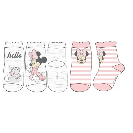 Βρεφικές Κάλτσες Disney Baby Minnie Mouse - Σετ 2 Ζευγαριών (Ροζ/Γκρι) (DIS MF 51 34 7921 2-PACK)
