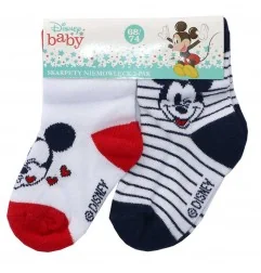 Disney Baby Mickey Mouse Βρεφικές Κάλτσες "I Love Mummy" – Σετ 2 Ζευγαριών (Λευκό/Μπλε) (DIS BMB 51 34 1334 2-PACK) - Βρεφικέ...