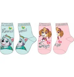 Paw Patrol Βρεφικές Κάλτσες "Girls Rule" – Σετ 2 Ζευγαριών με Skye & Everest (Ροζ/Βεραμάν) (PAW 51 34 1503 2-PACK)