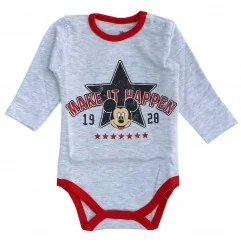 Βρεφικό Ζιπουνάκι Disney Mickey Mouse "Make It Happen" – Γκρι Μελανζέ με Κόκκινες Λεπτομέρειες (DIS BMB 51 01 1255) - Μακρυμά...