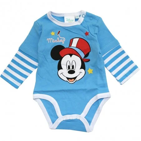 Disney Baby Mickey Mouse Βρεφικό Μακρυμάνικο Ζιπουνάκι - 100% Βαμβακερό (Σιέλ) (91524Β) - Μακρυμάνικα ζιπουνάκια απλά
