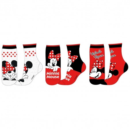Disney Minnie Mouse Παιδικές κάλτσες για κορίτσια σετ 3 ζευγάρια (DIS MF 52 34 9806 3-PACK)
