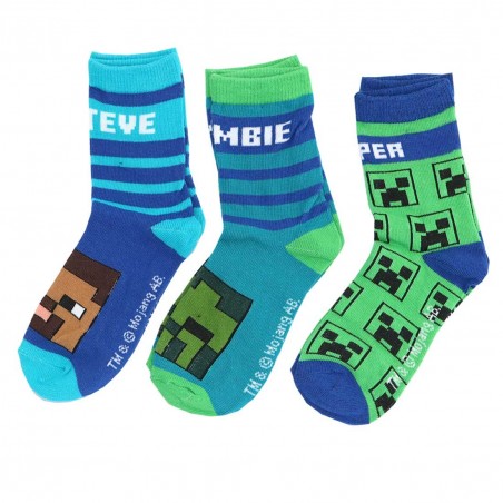 Minecraft Παιδικές κάλτσες σετ 3 ζευγάρια (FKC46084) - Κάλτσες κανονικές αγόρι