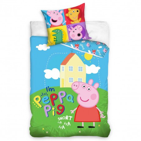 Peppa Pig Παιδικό Σετ Παπλωματοθήκη 150x210εκ. + 50x70εκ. (pp213001-11) - Παιδικές Παπλωματοθήκες