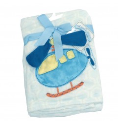 Βρεφική κουβέρτα αγκαλιάς Fleece Coral 75εκ x 100εκ (FBP77 Blue) - Βρεφικές Κουβέρτες