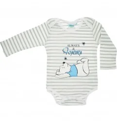 Disney Baby Winnie the Pooh Βρεφικά Μακρυμάνικα Ζιπουνάκια Σετ 2 Τεμαχίων (Εκρού & Γκρι) (1040 Blue)