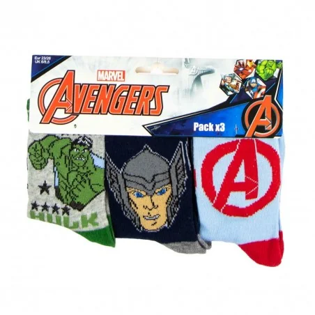Marvel Avengers Παιδικές Κάλτσες Για αγόρια σετ 3 ζευγάρια (HU0615 A)