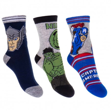 Marvel Avengers Παιδικές Κάλτσες Για αγόρια σετ 3 ζευγάρια (HU0615 B) - Κάλτσες κανονικές αγόρι