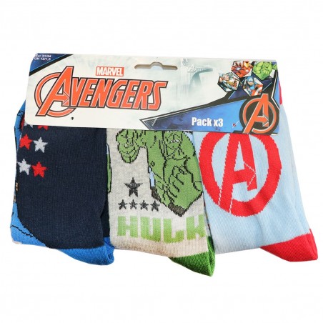 Marvel Avengers Παιδικές Κάλτσες Για αγόρια σετ 3 ζευγάρια (HU0615 C) - Κάλτσες κανονικές αγόρι