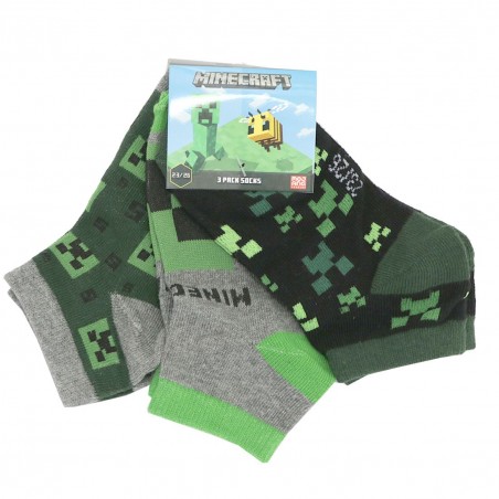 Minecraft Παιδικές κοντές κάλτσες σετ 3 ζευγάρια (FKC 50348 B) - Κάλτσες κοντές αγόρι