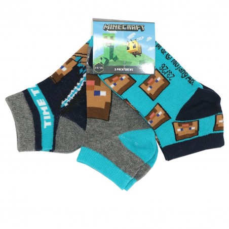 Minecraft Παιδικές κοντές κάλτσες σετ 3 ζευγάρια (FKC 50347 A) - Κάλτσες κοντές αγόρι