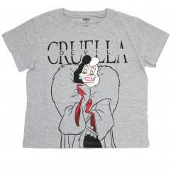 Disney Cruella de Vil Γυναικείο Κοντομάνικο Μπλουζάκι (DIS D 53 02 9786 Grey) - Γυναικεία μπλουζάκια