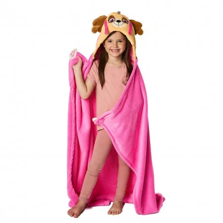 Paw Patrol Παιδική Κουβέρτα με κουκούλα Fleece Coral 110x140εκ (PAW213046 skye)
