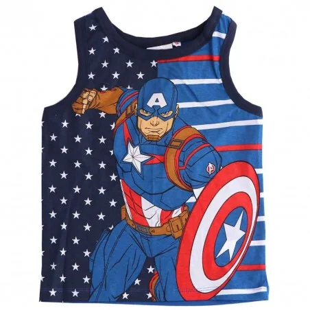Marvel Avengers Captain America Αμάνικο Μπλουζάκι Για Αγόρια (UE1064 Navy) - Αμάνικα μπλουζάκια