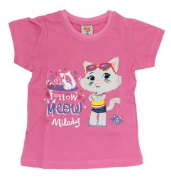 44 Cats Κοντομάνικο Μπλουζάκι Για Κορίτσια (CATS 52 02 015 Pink) - Κοντομάνικα μπλουζάκια