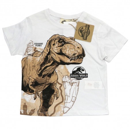 Jurassic World κοντομάνικο Μπλουζάκι Για Αγόρια- οργανικό βαμβάκι (EV1221 White) - Κοντομάνικα μπλουζάκια