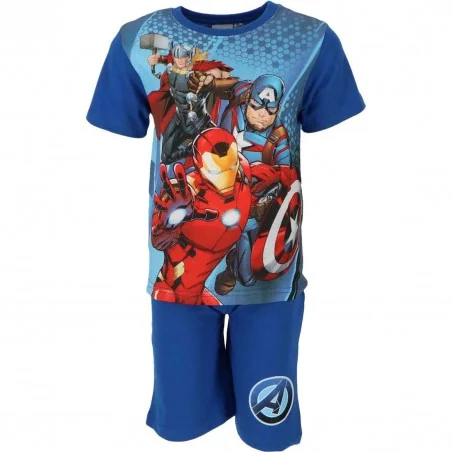 Marvel Avengers Καλοκαιρινή Πιτζάμα Για Αγόρια (AVE-2122-1762 Blue) - Πιτζάμες Καλοκαιρινές
