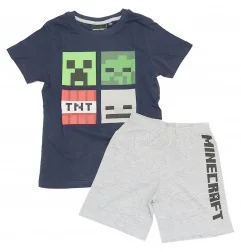 Minecraft βαμβακερή καλοκαιρινή Πιτζάμα Για αγόρια (FKC48701 NAVY) - Πιτζάμες Καλοκαιρινές
