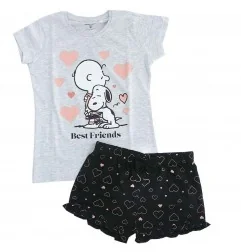 Snoopy Καλοκαιρινή Πιτζάμα Για κορίτσια (SN 52 04 472/487GREY) - Πιτζάμες Καλοκαιρινές