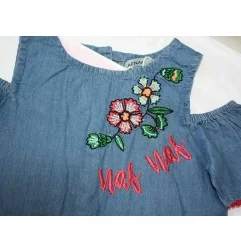 NAF NAF Παιδικό φόρεμα Denim για κορίτσια (NNSE1076) - Καλοκαιρινά φορέματα