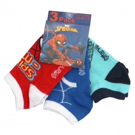 Marvel Spiderman παιδικές κοντές κάλτσες σετ 3 ζευγάρια (EV0636 red) - Κάλτσες κοντές αγόρι