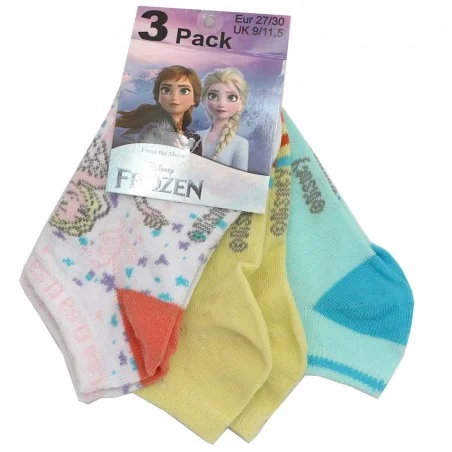 Disney Frozen παιδικές κοντές κάλτσες σετ 3 ζευγάρια (EV0644 yellow) - Κάλτσες κοντές κορίτσι
