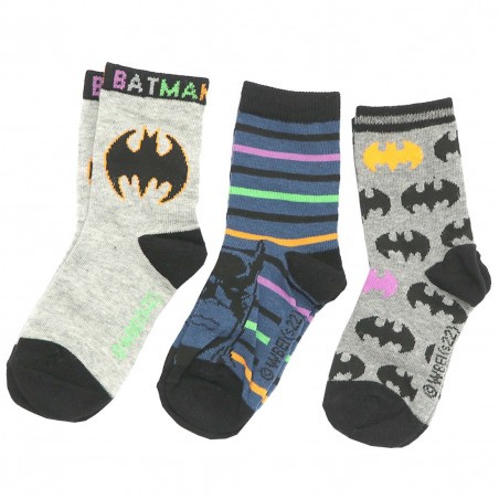 Batman παιδικές κάλτσες σετ 3 ζευγάρια (EV0617 grey) - Κάλτσες κανονικές αγόρι