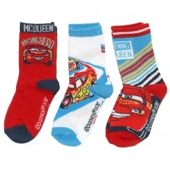 Disney Cars παιδικές κάλτσες σετ 3 ζευγάρια (EV0616 red) - Κάλτσες κανονικές αγόρι