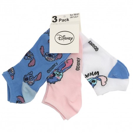 Disney Lilo & Stitch γυναικείες κοντές κάλτσες σετ 3 ζευγάρια (EV3600 blue) - Γυναικείες Κάλτσες