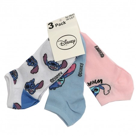 Disney Lilo & Stitch γυναικείες κοντές κάλτσες σετ 3 ζευγάρια (EV3600 white)