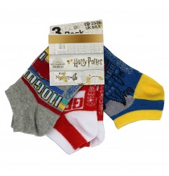 Harry Potter παιδικές κοντές κάλτσες σετ 3 ζευγάρια (EV0632 grey) - Κάλτσες κοντές αγόρι