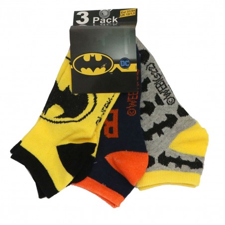 Batman παιδικές κοντές κάλτσες σετ 3 ζευγάρια (EV0627 yellow) - Κάλτσες κοντές αγόρι