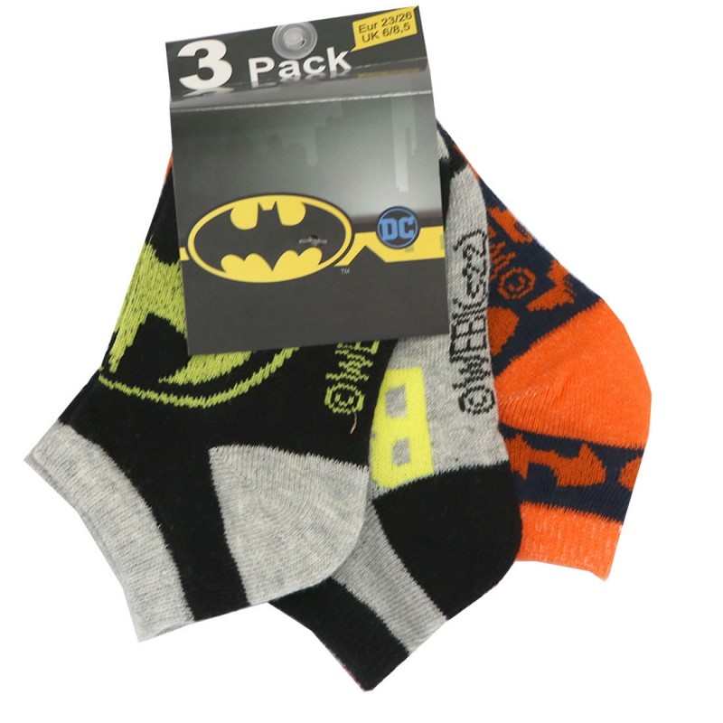 Batman παιδικές κοντές κάλτσες σετ 3 ζευγάρια (EV0627 black)