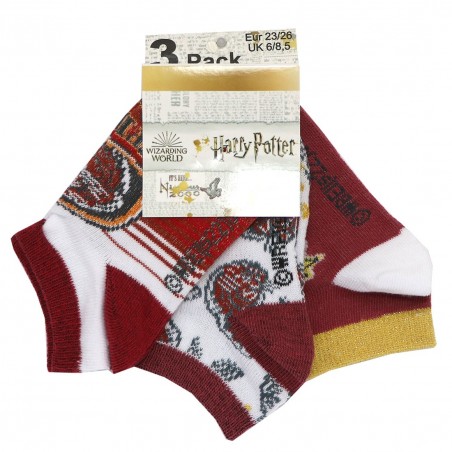 Harry Potter παιδικές κοντές κάλτσες σετ 3 ζευγάρια (EV0606) - Κάλτσες κοντές κορίτσι