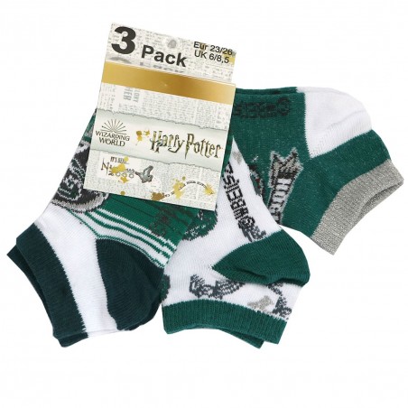 Harry Potter παιδικές κοντές κάλτσες σετ 3 ζευγάρια (EV0606 green) - Κάλτσες κοντές κορίτσι