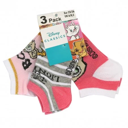 Disney Lion King παιδικές κοντές κάλτσες σετ 3 ζευγάρια (EV0609 grey) - Κάλτσες κοντές κορίτσι