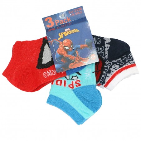 Marvel Spiderman παιδικές κοντές κάλτσες σετ 3 ζευγάρια (EV0637 red)
