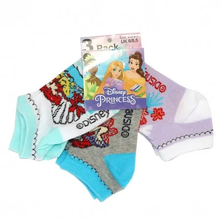 Disney Princess Ariel παιδικές κοντές κάλτσες σετ 3 ζευγάρια (EV0655) - Κάλτσες κοντές κορίτσι
