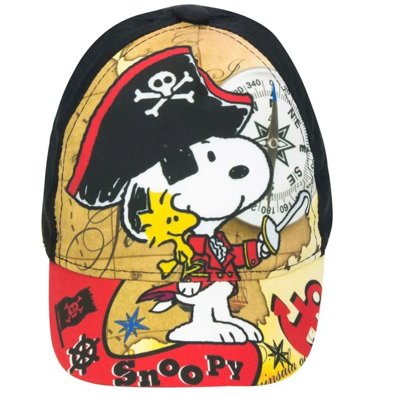 Snoopy Πειρατής Βρεφικό Καπέλο Τζόκεϊ από 100% Βαμβάκι για Αγόρια (SE4147 black)