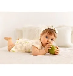 Makoma Sweet Pears Βρεφικό Κοντομάνικο Ζιπουνάκι - Φορεματάκι από 100% Βαμβάκι (03231A)