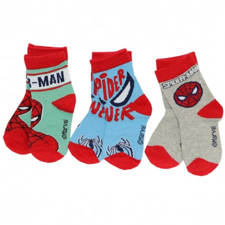 Marvel Spiderman παιδικές κάλτσες για αγόρια σετ 3 (EV0620 green) - Κάλτσες κανονικές αγόρι