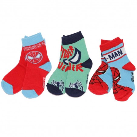 Marvel Spiderman παιδικές κάλτσες για αγόρια σετ 3 (EV0620 blue) - Κάλτσες κανονικές αγόρι